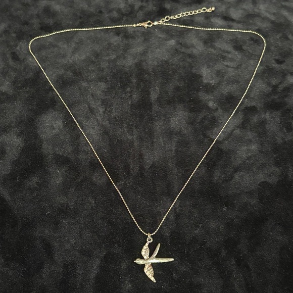 FOREVER 21 Two Tone Soaring Bird W/ Gemstones Chain Necklace - gold/silver - Picture 3 of 7